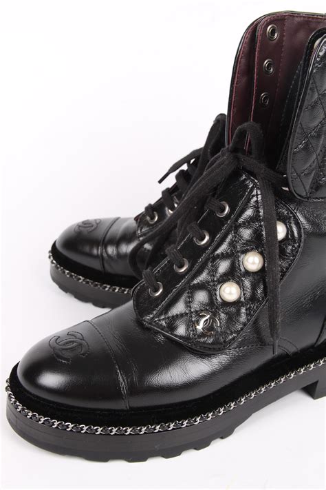 chanel green boots|chanel combat boots black.